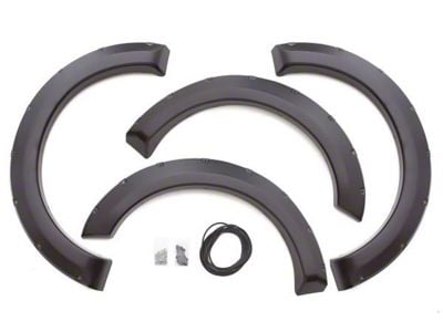 Elite Series Rivet Style Fender Flares; Front and Rear; Smooth Black (11-16 F-250/F-350 Super Duty SRW)