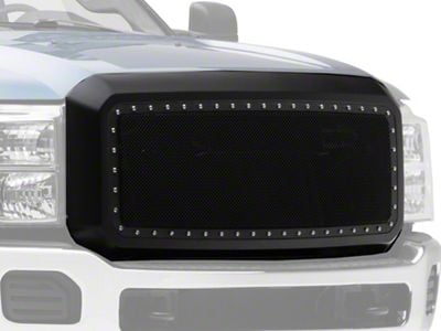 Evolution Stainless Steel Wire Mesh Upper Replacement Grille; Black (11-16 F-250 Super Duty)