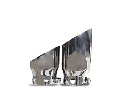 Angled Cut Dual Wall Round Exhaust Tips; 5-Inch; Polished (99-25 F-250 Super Duty)