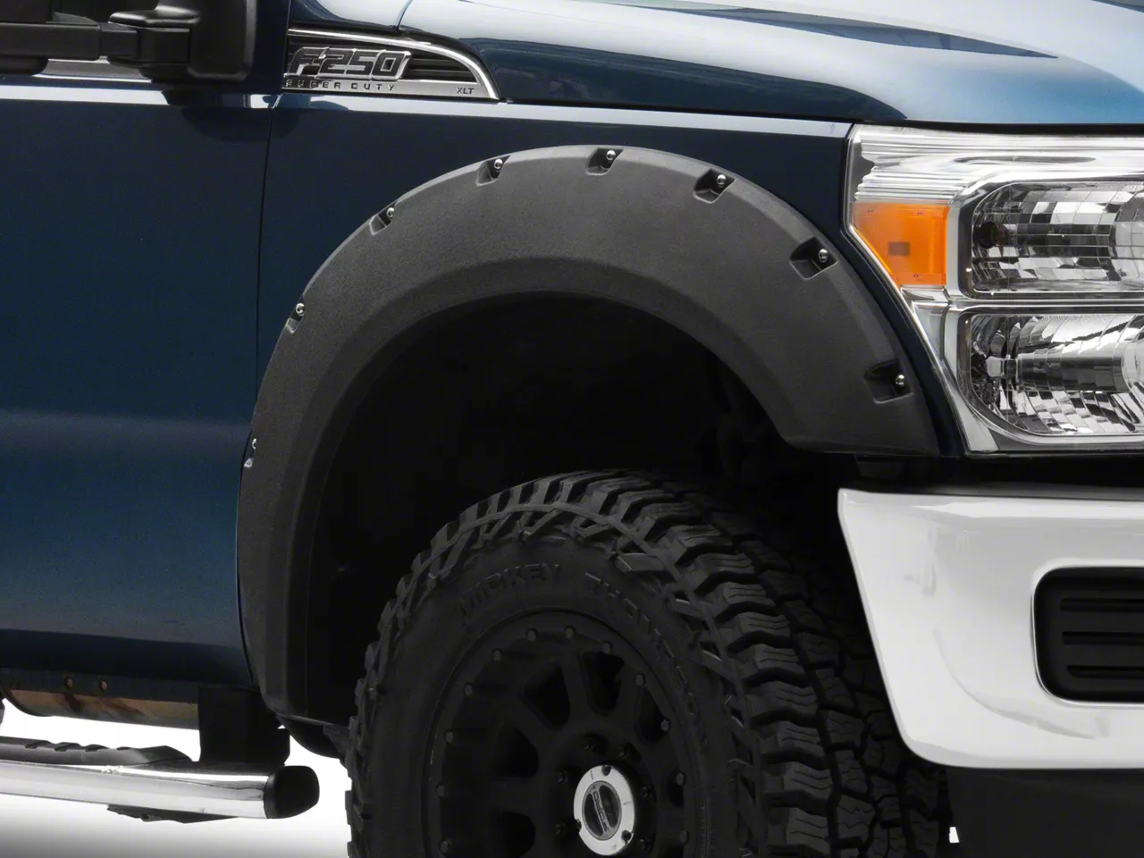 F250 Super Duty Pocket Style Fender Flares; Textured Black (1116 F