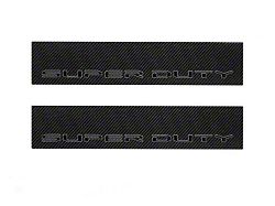 Front Door Sill Protection with Super Duty Logo; Raw Carbon Fiber; Black and Gray (17-25 F-250 Super Duty)