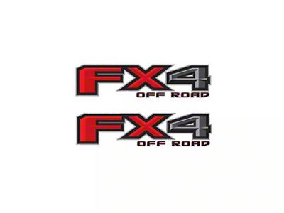 FX4 Decal; Black/Gray/Red (17-22 F-250 Super Duty)