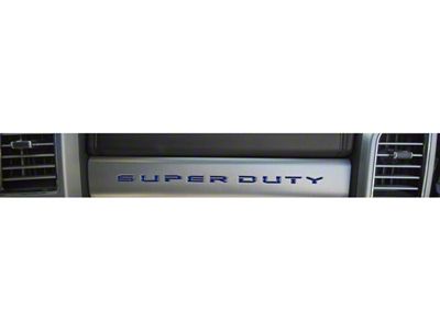 Glove Box Insert Letters; Blue Jeans Metallic (17-22 F-250 Super Duty)