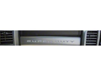 Glove Box Letter Inserts; Brushed Silver (17-22 F-250 Super Duty)