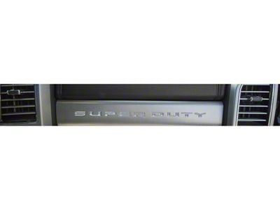 Glove Box Insert Letters; Brushed Silver (17-22 F-250 Super Duty)