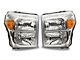 Factory Style Headlights with Amber Corner Lights; Chrome Housing; Clear Lens (11-16 F-250 Super Duty)