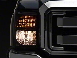 Factory Style Headlights with Clear Corner Lights; Chrome Housing; Smoked Lens (11-16 F-250 Super Duty)