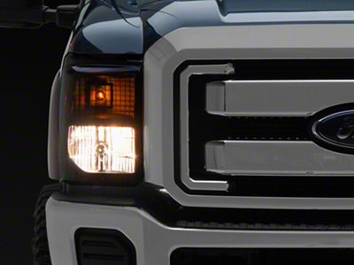 Factory Style Headlights; Matte Black Housing; Clear Lens (11-16 F-250 Super Duty)