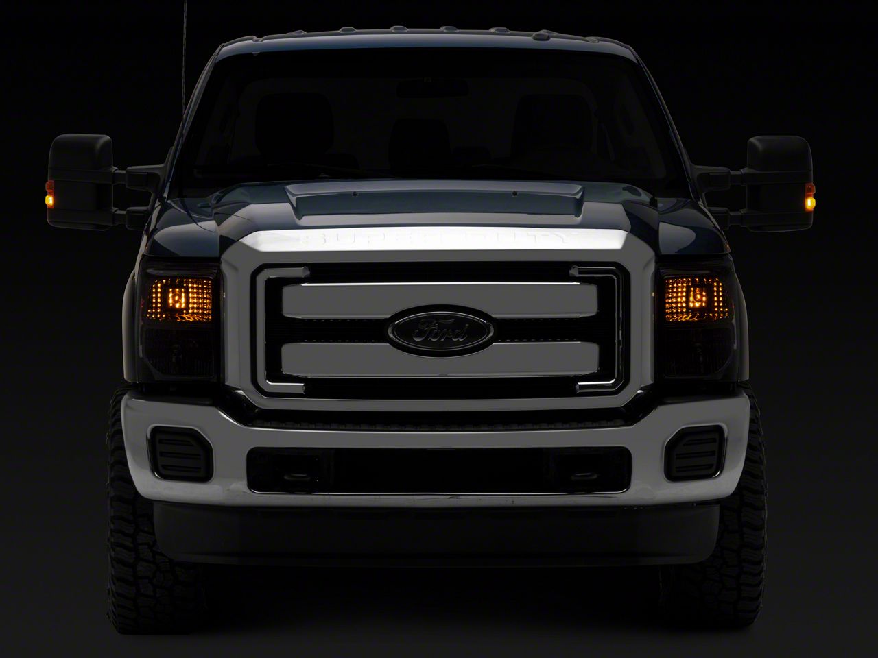 Ford 08-10 F250 F350 F450 F550 Superduty Schwarz Halo LED Projektor Scheinwerfer