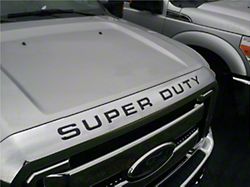 Hood Insert Letters; Gloss Black (11-16 F-250 Super Duty)