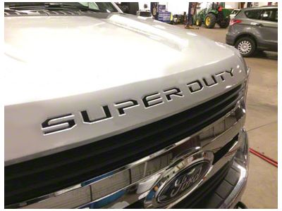 Hood Insert Letters; Gloss Black (17-22 F-250 Super Duty)