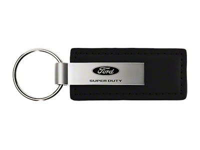 Super Duty Black Leather Key Fob