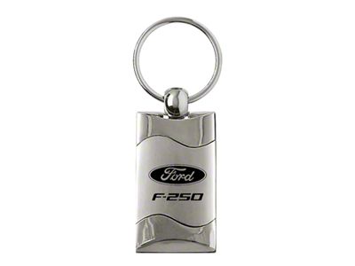 F-250 Satin-Chrome Rectangular Wave Key Fob