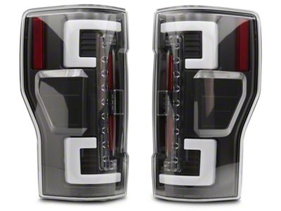 LED Tail Lights; Black Housing; Clear Lens (17-18 F-250 Super Duty w/ Factory LED BLIS Tail Lights)