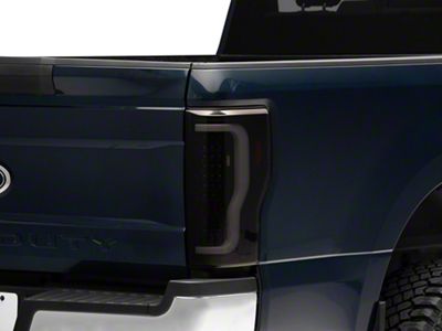 LED Tail Lights; Black Housing; Smoked Lens (17-19 F-250 Super Duty w/ Factory Halogen Tail Lights)