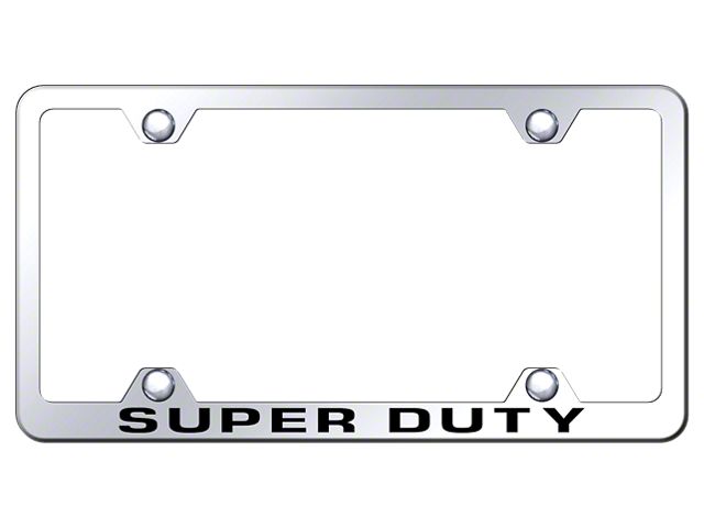 Super Duty Laser Etched Wide Body License Plate Frame; Mirrored (Universal; Some Adaptation May Be Required)