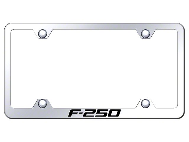 F-250 Laser Etched Wide Body License Plate Frame; Mirrored (Universal; Some Adaptation May Be Required)