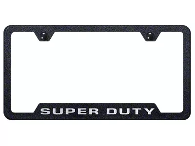 Super Duty Laser Etched Cut-Out License Plate Frame (Universal; Some Adaptation May Be Required)