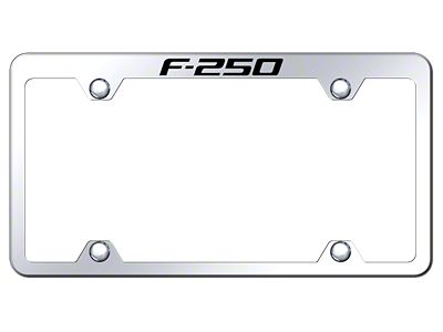 F-250 Laser Etched Wide Body License Plate Frame; Mirrored (Universal; Some Adaptation May Be Required)