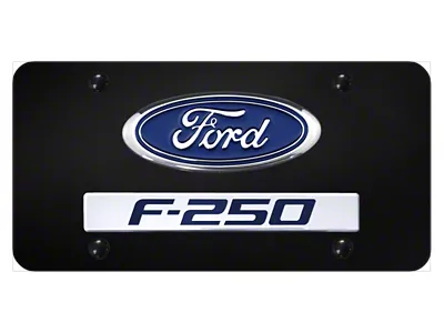 Dual Ford-F250 License Plate; Chrome (Universal; Some Adaptation May Be Required)