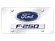 Dual Ford-F250 License Plate; Chrome (Universal; Some Adaptation May Be Required)