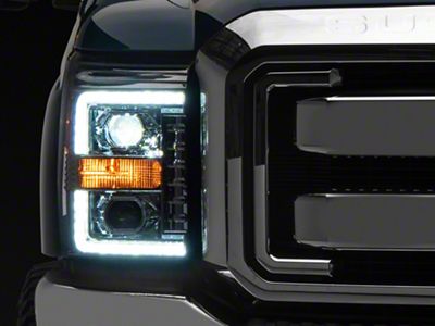 AlphaRex LUXX-Series LED Projector Headlights; Chrome Housing; Clear Lens (11-16 F-250 Super Duty)