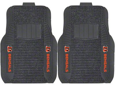 Molded Front Floor Mats with Cincinnati Bengals Logo (Universal; Some Adaptation May Be Required)