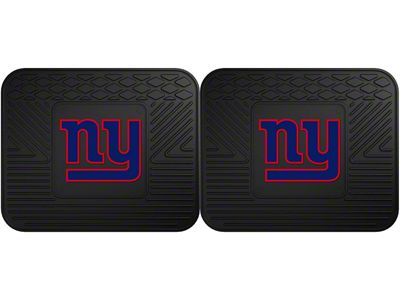 Molded Rear Floor Mats with New York Giants Logo (Universal; Some Adaptation May Be Required)