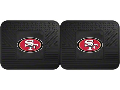 Molded Rear Floor Mats with San Francisco 49ers Logo (Universal; Some Adaptation May Be Required)