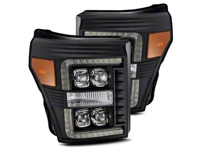 AlphaRex NOVA-Series LED Projector Headlights; Black Housing; Clear Lens (11-16 F-250 Super Duty)