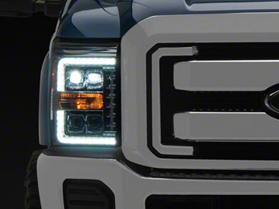 AlphaRex NOVA-Series LED Projector Headlights; Chrome Housing; Clear Lens (11-16 F-250 Super Duty)