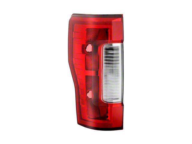OE Style Tail Light; Chrome Housing; Red/Clear Lens; Passenger Side (17-19 F-250 Super Duty w/ Factory Halogen Non-BLIS Tail Lights)