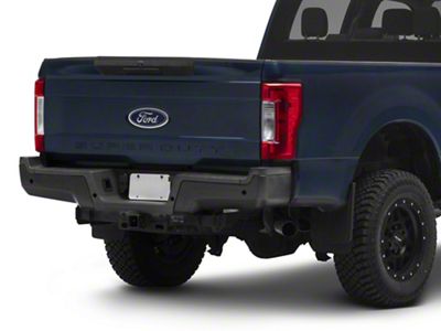 OEM Style Rear Bumper; Pre-Drilled for Backup Sensors; Black (17-18 F-250 Super Duty)