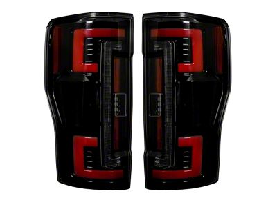 OLED Tail Lights; Black Housing; Dark Red Smoked Lens (17-19 F-250 Super Duty w/ Factory LED Tail Lights)