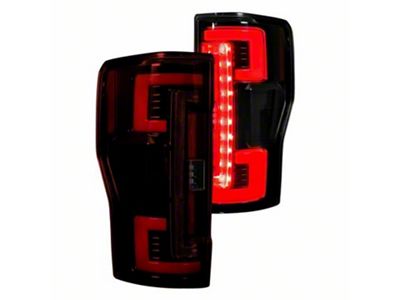 OLED Tail Lights; Black Housing; Red Lens (17-19 F-250 Super Duty w/ Factory LED Tail Lights)