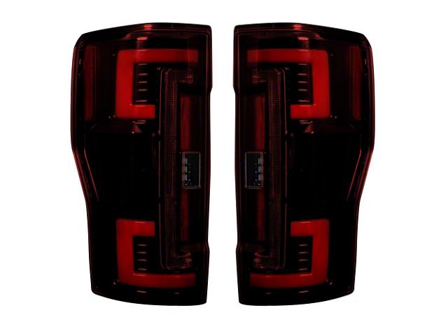 OLED Tail Lights; Black Housing; Red Lens (17-19 F-250 Super Duty w/ Factory Halogen Tail Lights)