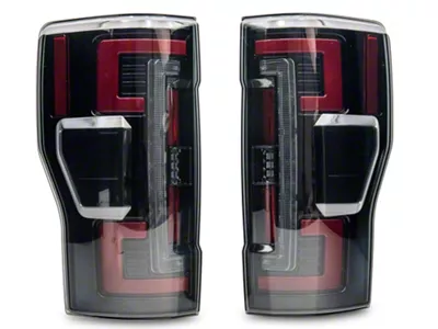 OLED Tail Lights; Black Housing; Smoked Lens (17-19 F-250 Super Duty w/ Factory LED Tail Lights)