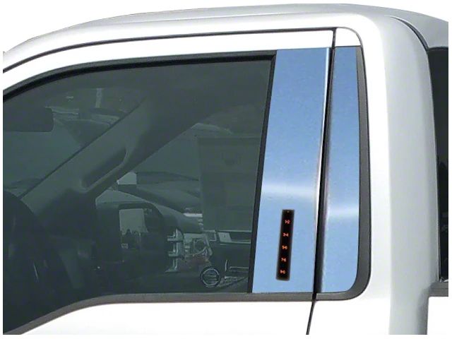Pillar Post Trim with Keyless Entry Opening; Stainless Steel (17-22 F-250 Super Duty)