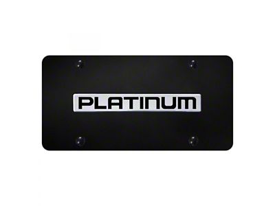 Platinum License Plate; Chrome on Black (Universal; Some Adaptation May Be Required)