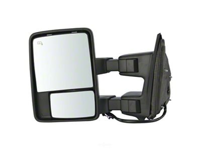 Powered Heated Memory Power Folding Towing Mirror without Cap; Driver Side (11-16 F-250 Super Duty)