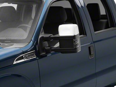 Powered Heated Power Folding Towing Mirrors; Chrome (11-16 F-250 Super Duty)