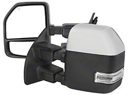 Powered Heated Towing Mirrors with Clear LED Turn Signals; Chrome (11-16 F-250 Super Duty)