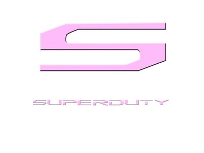 Raised Logo Acrylic Emblem Hood, Interior and Tailgate Inserts; Pink (17-19 F-250 Super Duty)