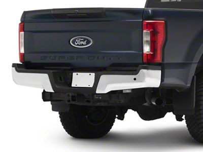 Rear Bumper Cap End; Pre-Drilled for Backup Sensors; Passenger Side; Chrome (17-19 F-250 Super Duty)