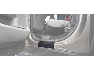 Rear Door Sill Protection with Super Duty Logo; TUF-LINER Black; Blue (17-25 F-250 Super Duty SuperCrew)