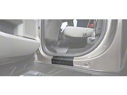 Rear Door Sill Protection with Super Duty Logo; TUF-LINER Black; Black and White (17-26 F-250 Super Duty SuperCrew)