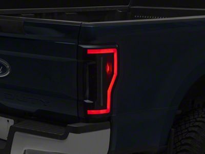 Renegade Series Sequential LED Tail Lights; Black Housing; Smoked Lens (17-19 F-250 Super Duty w/ Factory Halogen Non-BLIS Tail Lights)