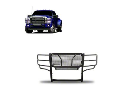 Rugged Heavy Duty Grille Guard with 20-Inch LED Light Bar; Black (11-16 F-250 Super Duty)