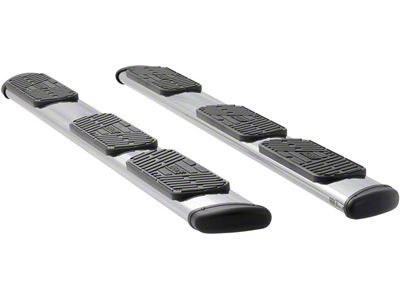 Regal 7-Inch Wheel-to-Wheel Oval Side Step Bars; Polished Stainless (11-16 F-250 Super Duty SuperCab w/ 8-Foot Bed)