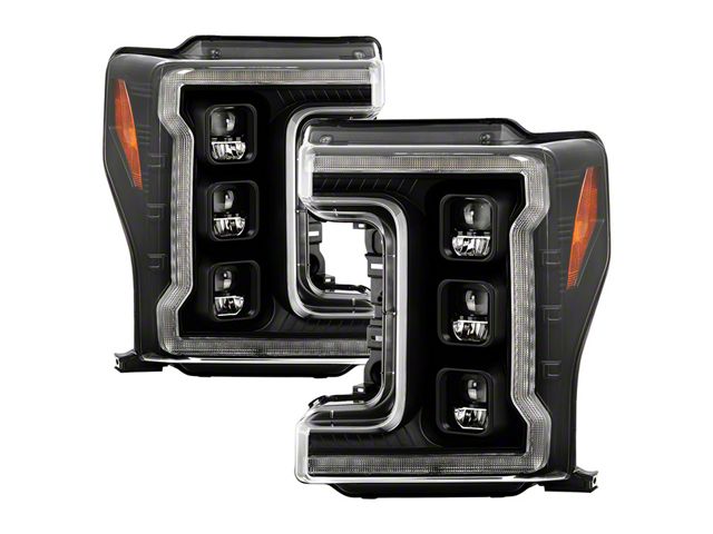 APEX Series Sequential Turn Signal Full LED Headlights; Chrome Housing; Clear Lens (17-18 F-250 Super Duty w/ Factory Halogen Headlights)